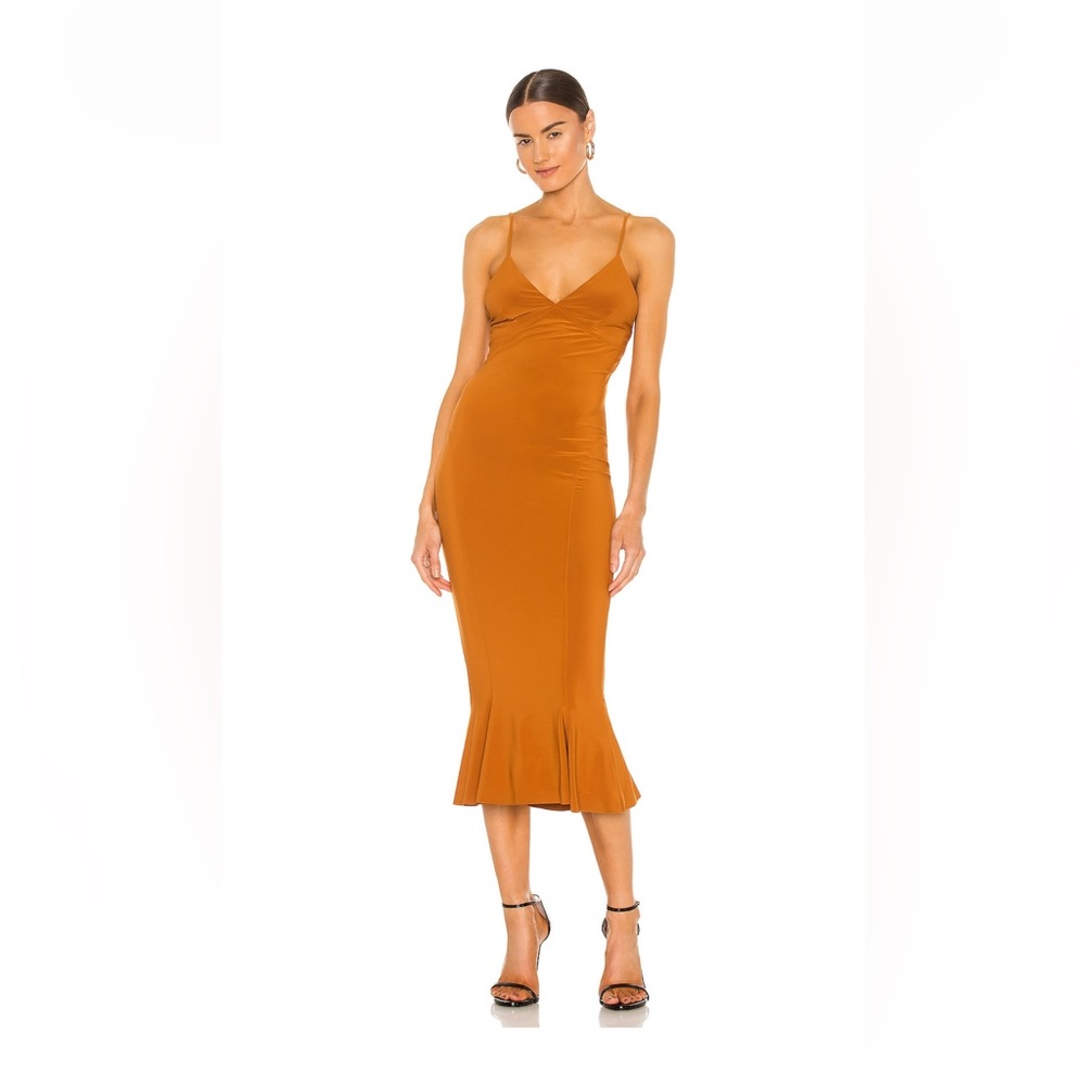 Norma Kamali Slip Fishtail Dress - Bronze - Size Medium
